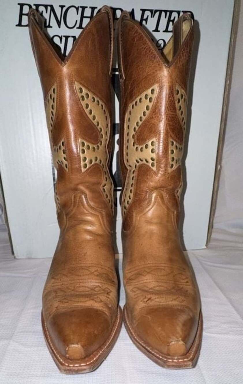 Frye Cowboy Boots Size 8 M Brown Leather Studded Western - Women’s - Picture 3 of 8